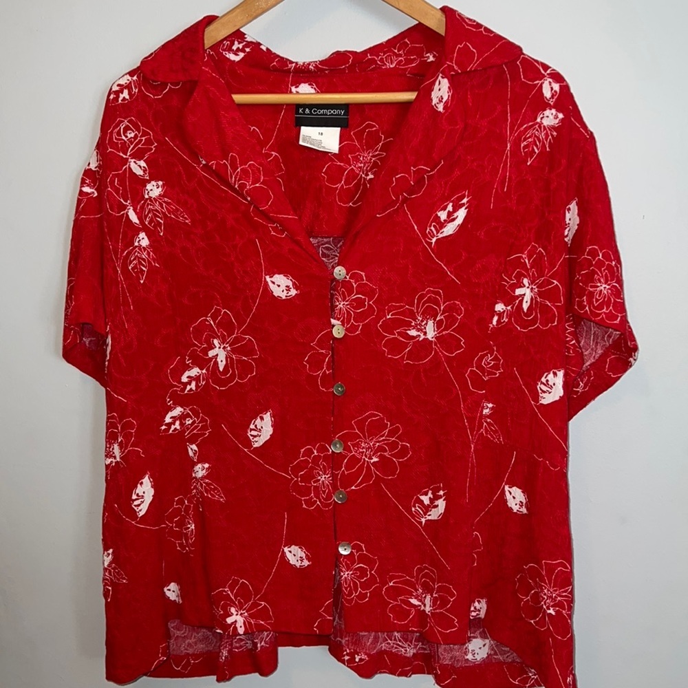 K & Company Vintage blouse/blazer Red 18